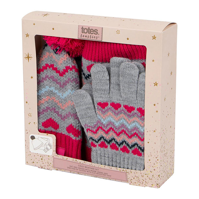 totes Girls Knitted Hat, Glove and Snood Set Pink Mix Extra Image 5